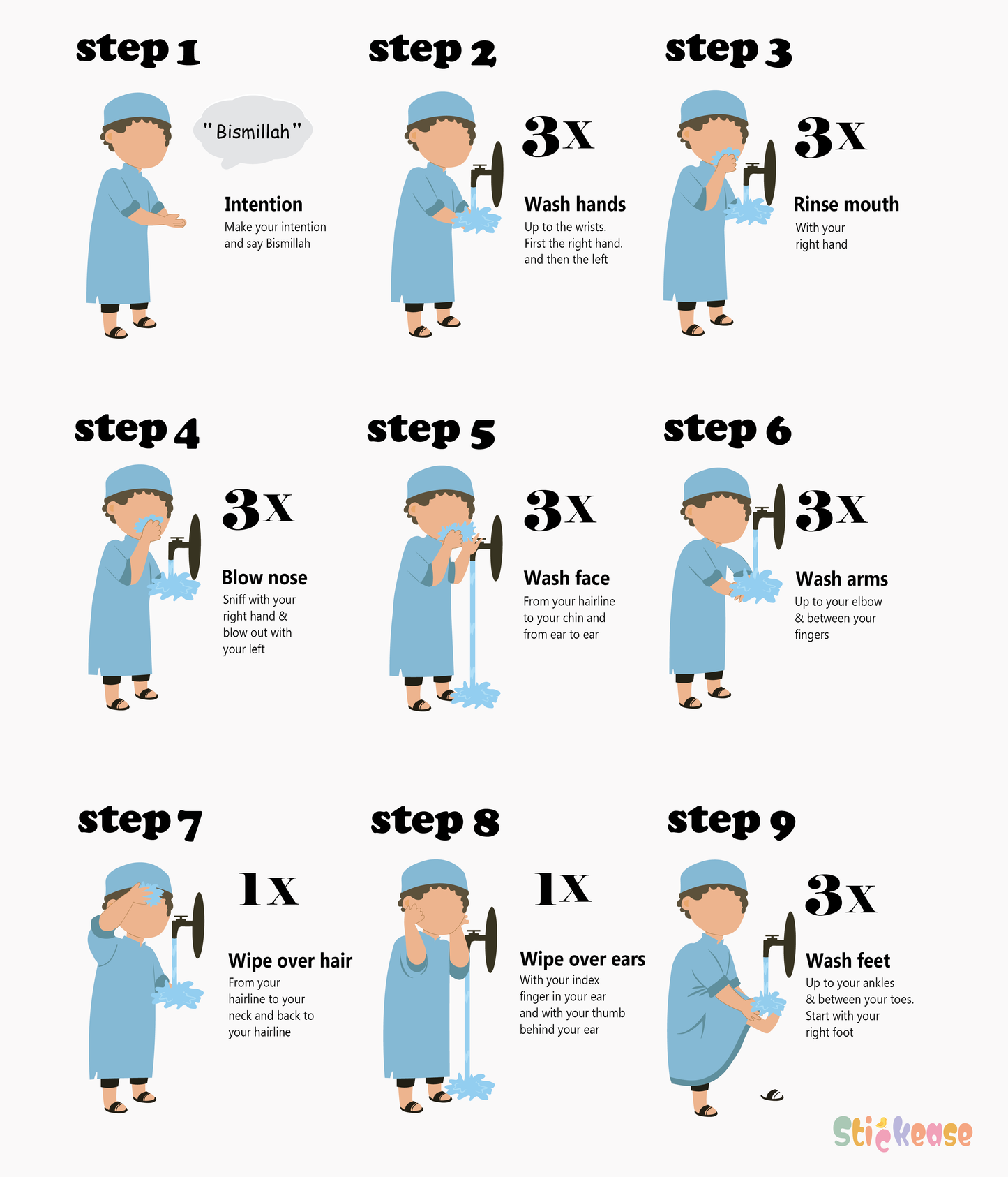Boy Ablution (Wudhu) Sticker
